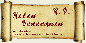 Milen Venečanin vizit kartica
